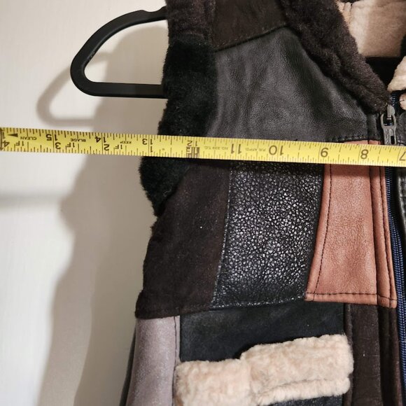 NEW Patchwork Leather Vest Handmade Handcrafted Size Extra Small XS Black Brown - Picture 10 of 11